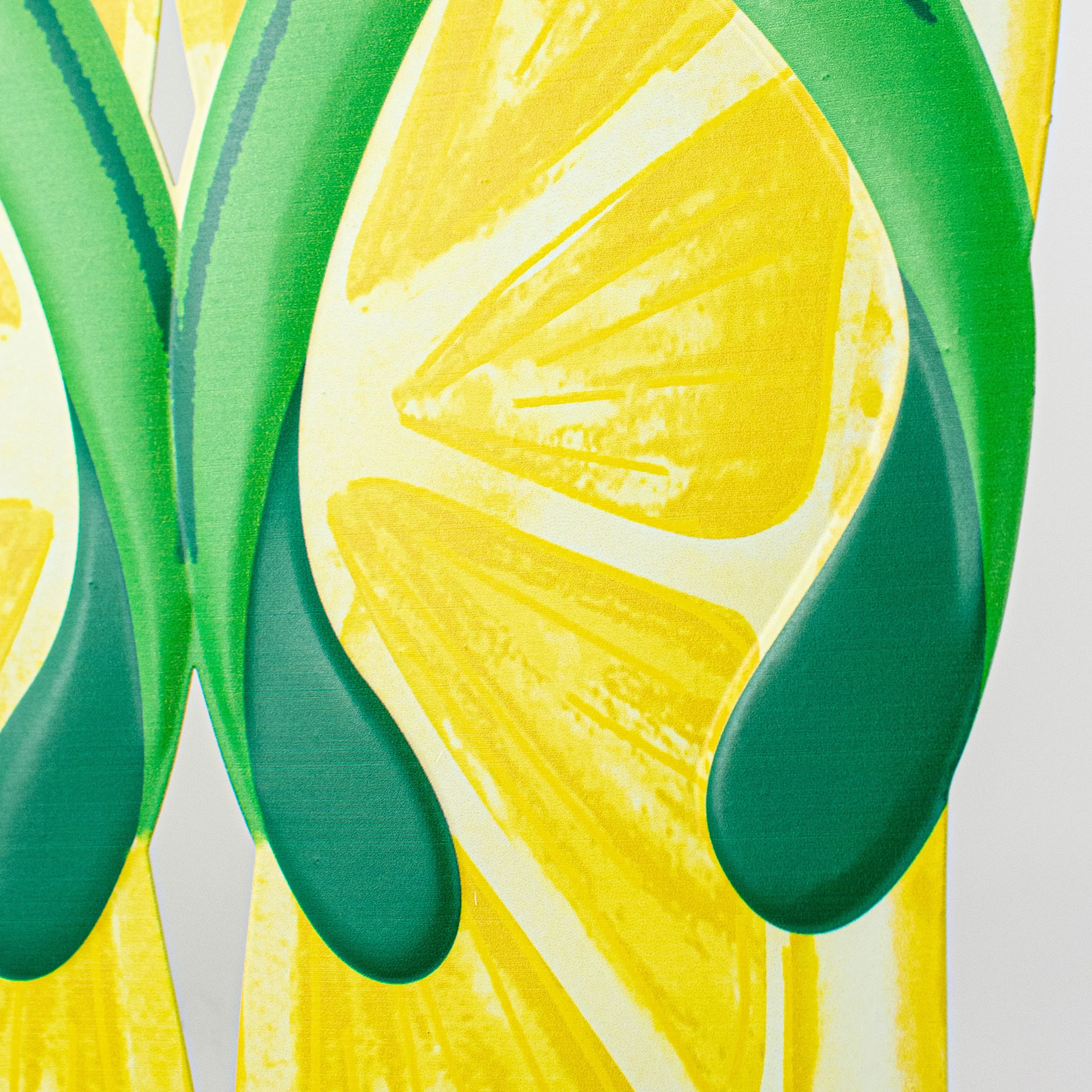 12" Embossed Metal Hanger: Lemon Flip Flops
