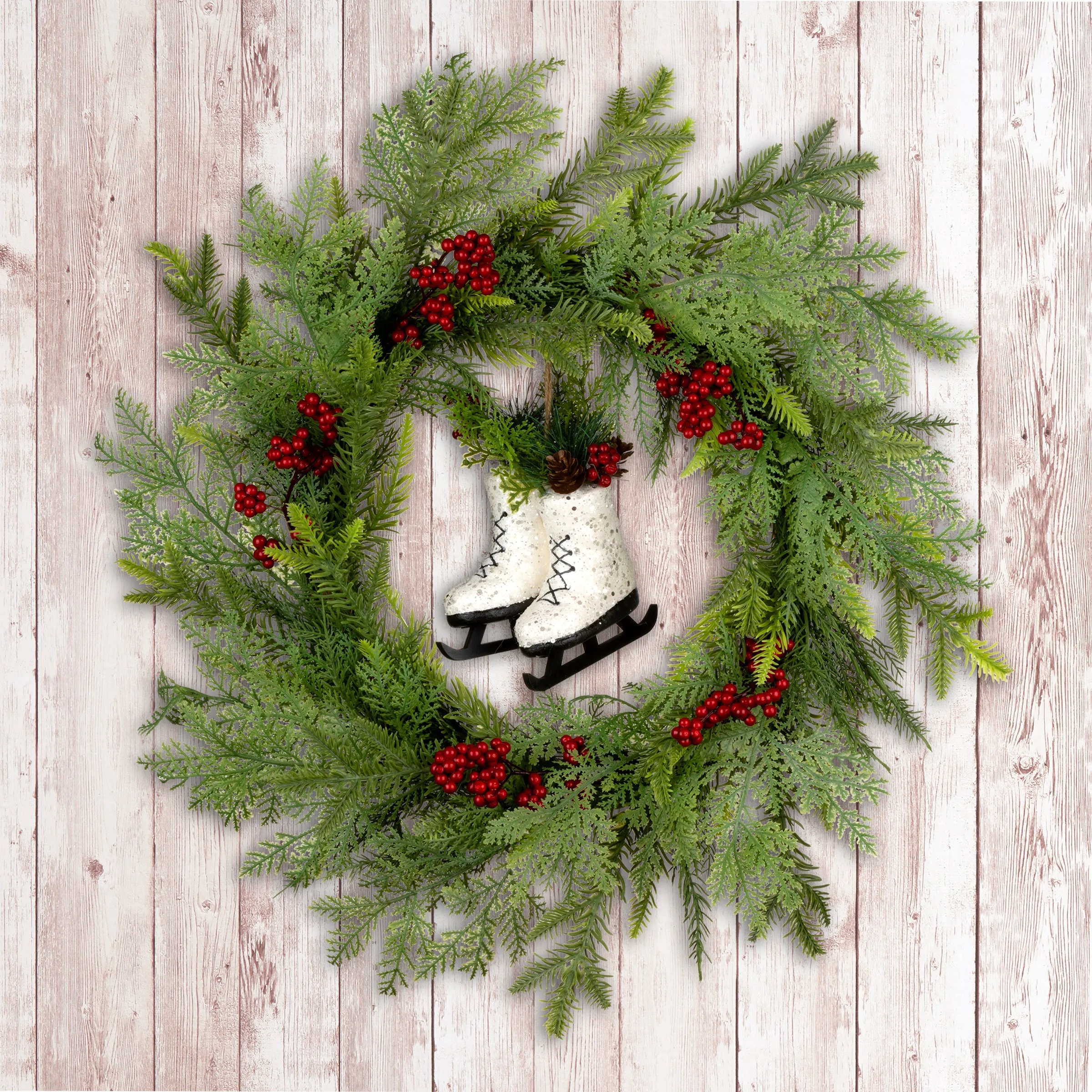 22 in. Winter Skates Wreath