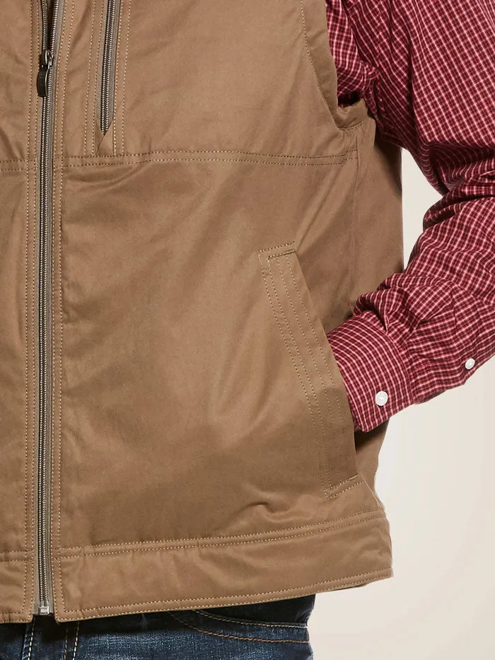 Ariat 10028416 Mens Grizzly Canvas Vest Cub Tan