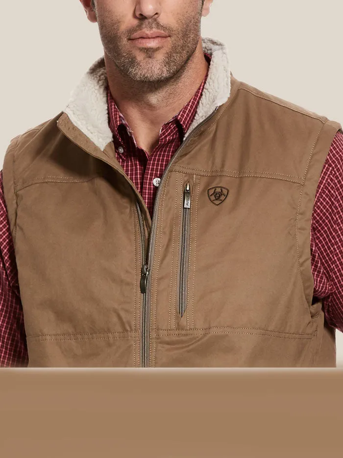 Ariat 10028416 Mens Grizzly Canvas Vest Cub Tan