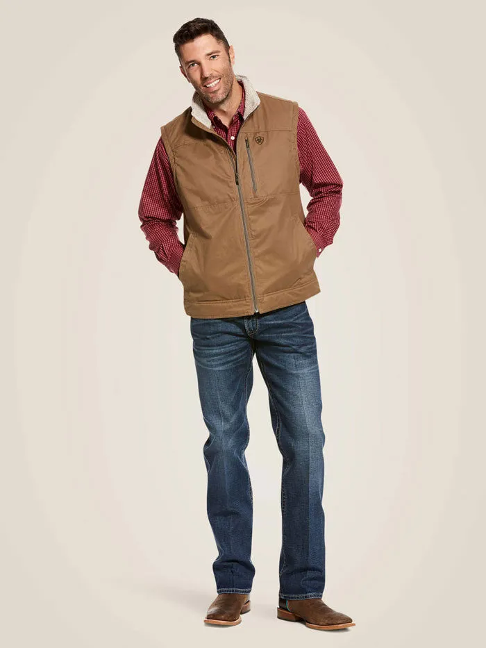 Ariat 10028416 Mens Grizzly Canvas Vest Cub Tan