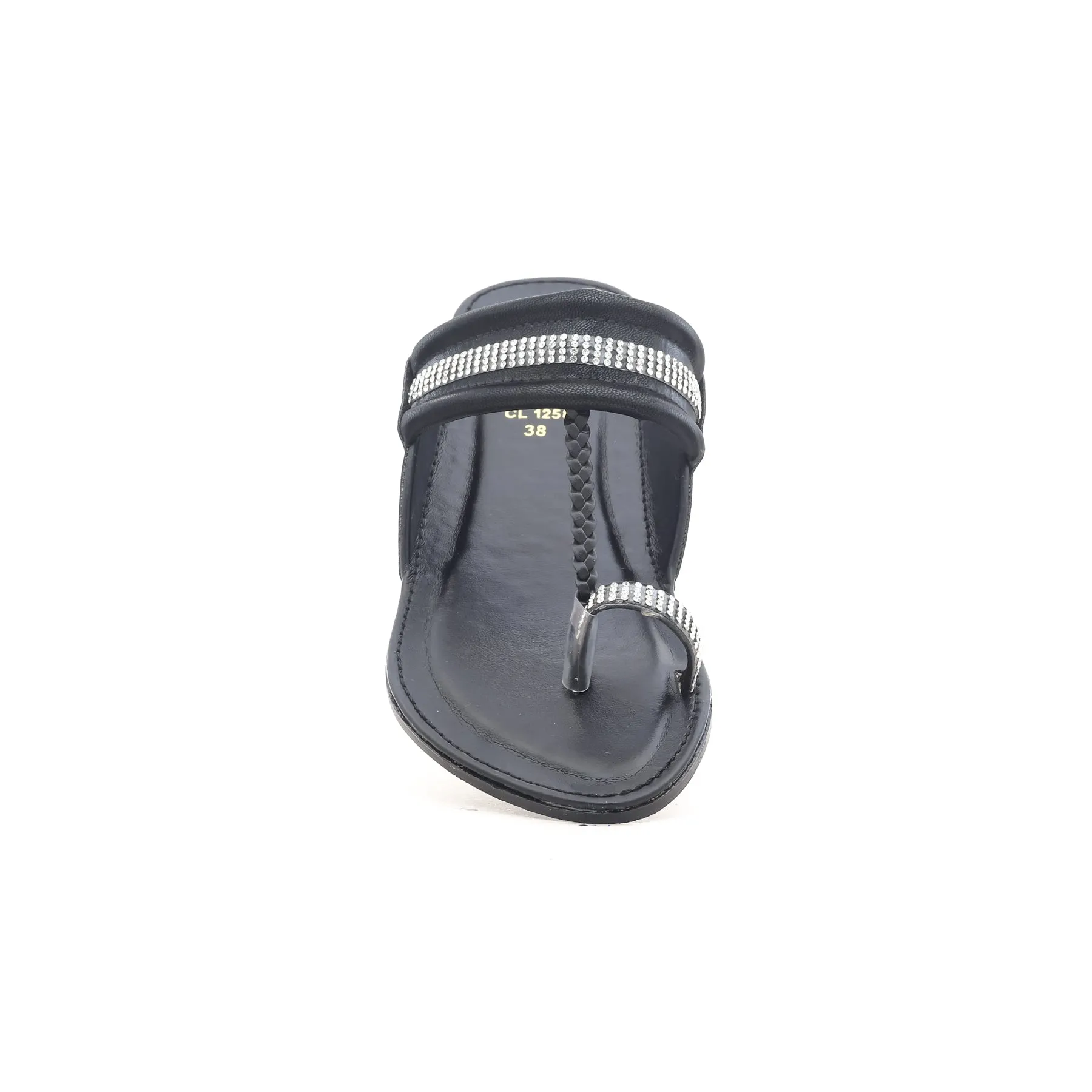 Black Casual Chappal CL1258
