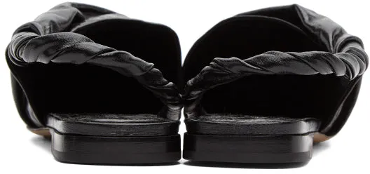 Bottega Veneta Black Nappa Slingback Ballerina Flats