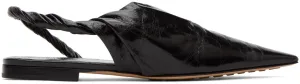 Bottega Veneta Black Nappa Slingback Ballerina Flats
