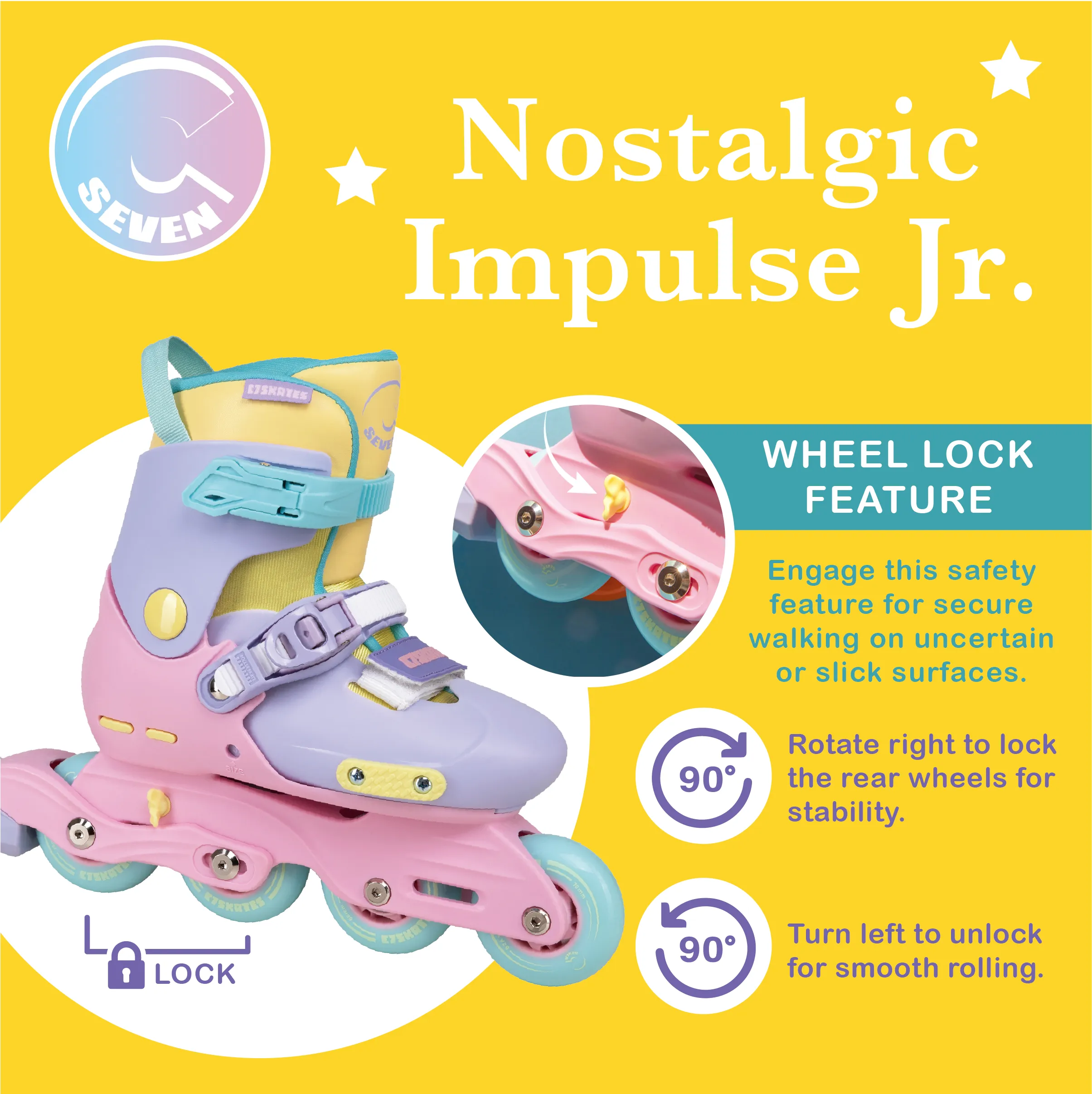 C7skates Dino Nostalgic Jr. Kid Inline Skates