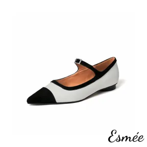 Dual Color Leather Mary Janes