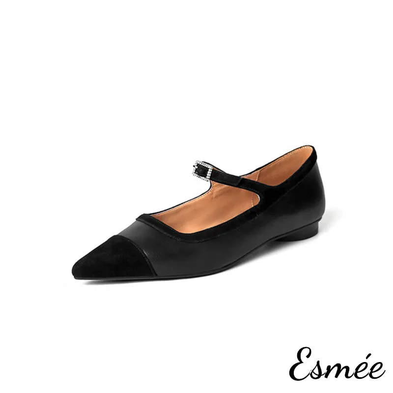 Dual Color Leather Mary Janes
