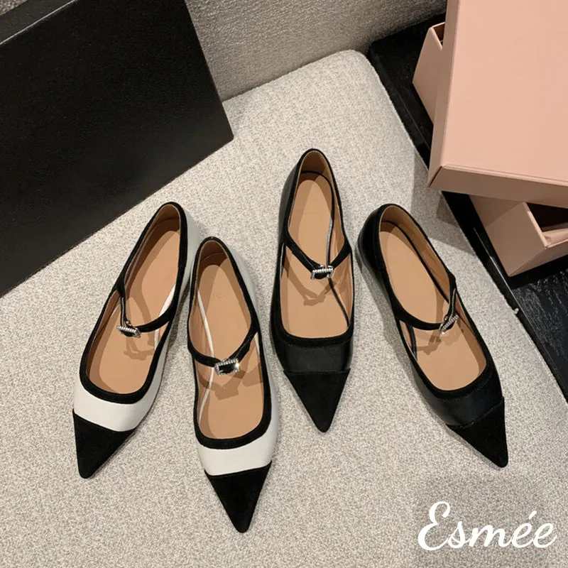 Dual Color Leather Mary Janes