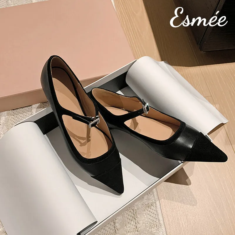 Dual Color Leather Mary Janes