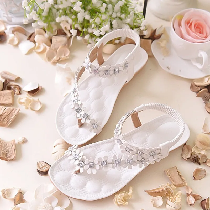 Flowers Bohemian Ladies Flat Sandals