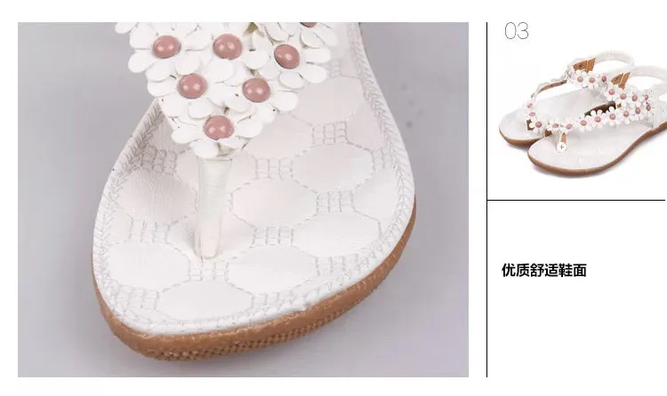 Flowers Bohemian Ladies Flat Sandals