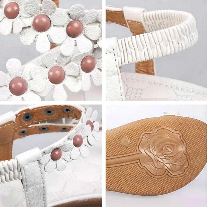 Flowers Bohemian Ladies Flat Sandals