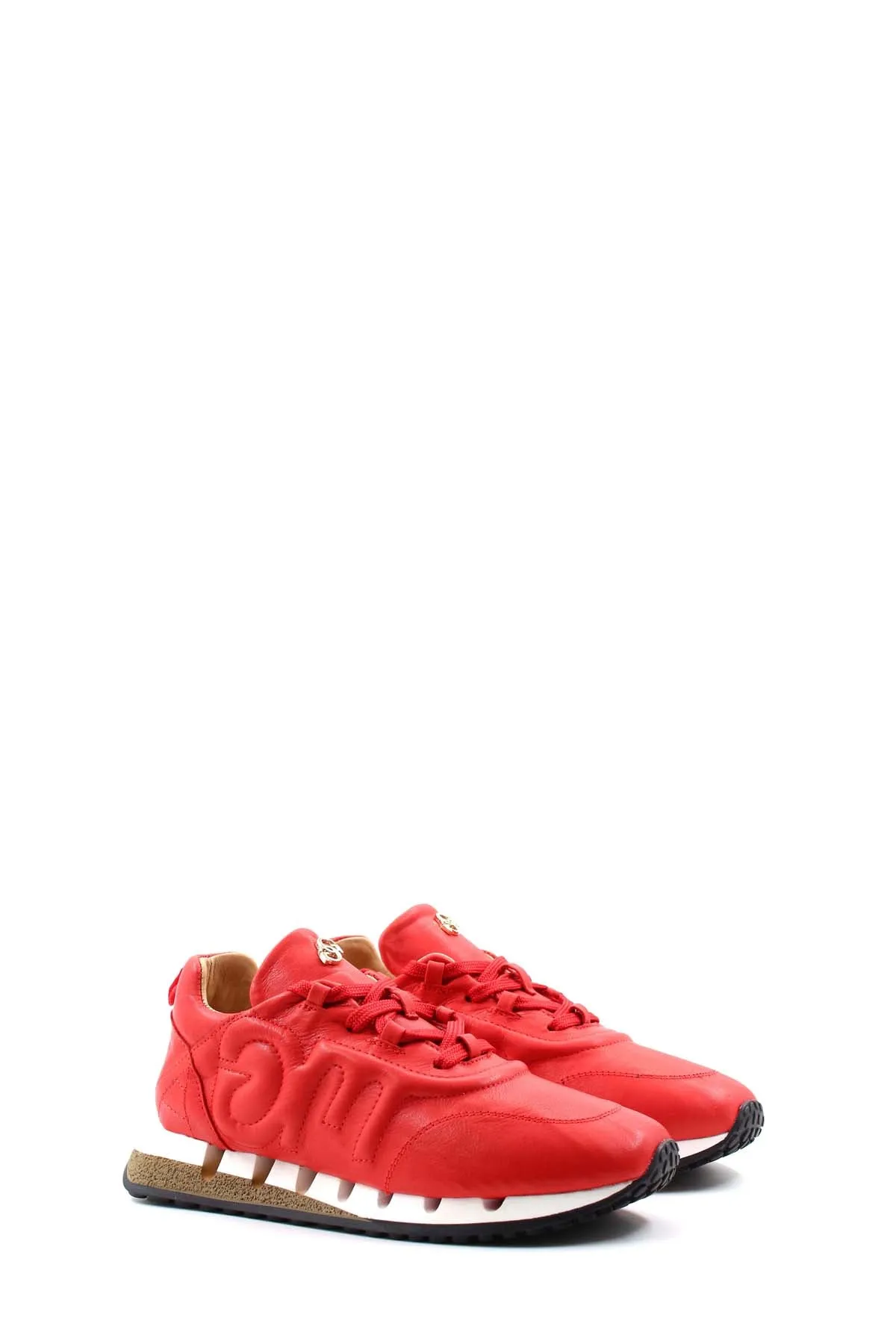 FST Genuine Leather Women's Casual Shoes 167ZA40046-3 Red - Ahrensburg