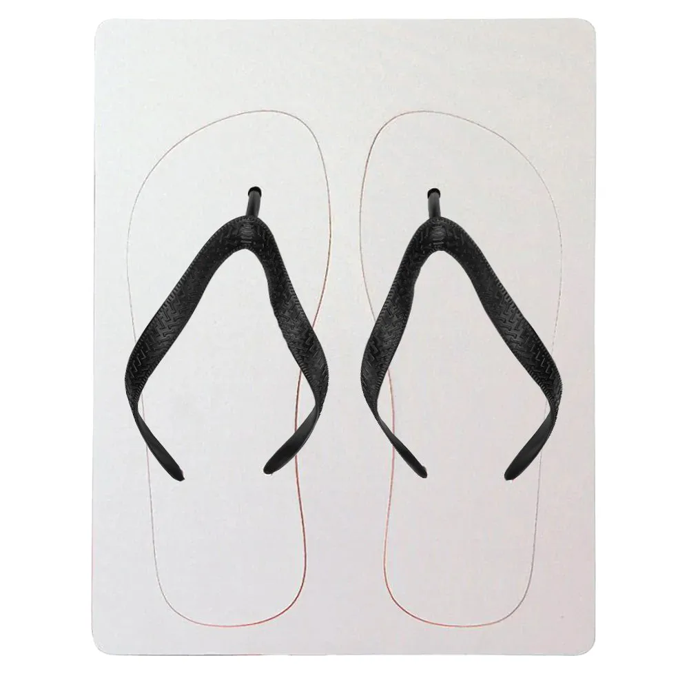 FULL CARTON - 20 x Flip Flops - Adult Size - Black Straps - Medium