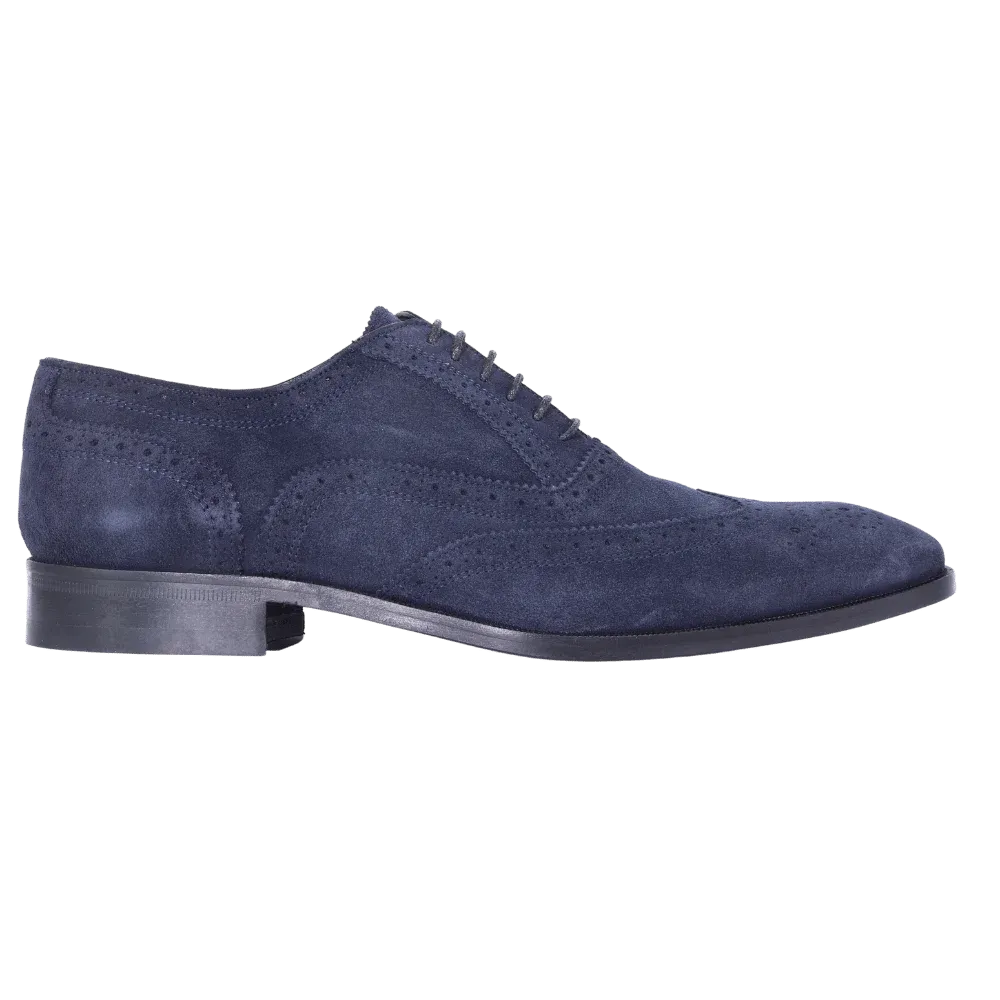 Mercanti Fiorentini Oxford Brogue in Navy Suede
