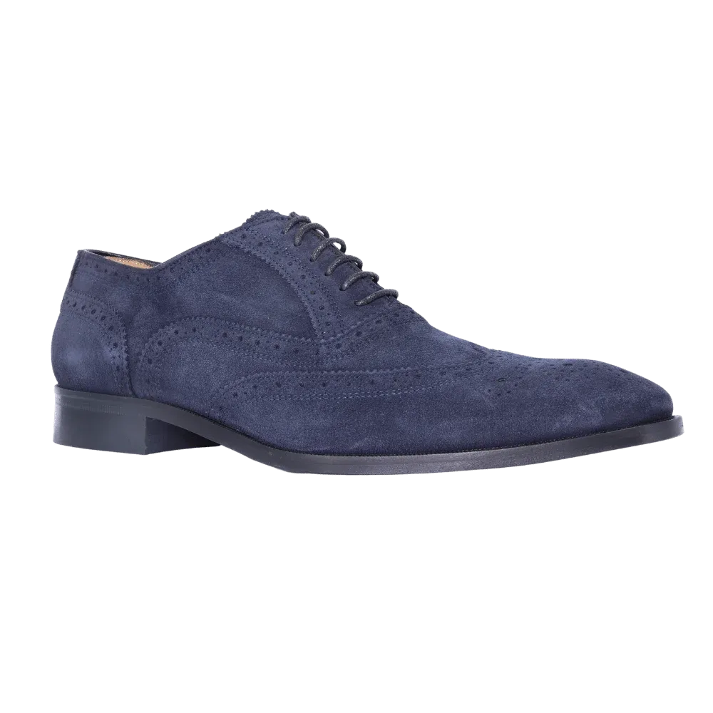 Mercanti Fiorentini Oxford Brogue in Navy Suede