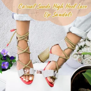 Multicolor Lace-up Heels