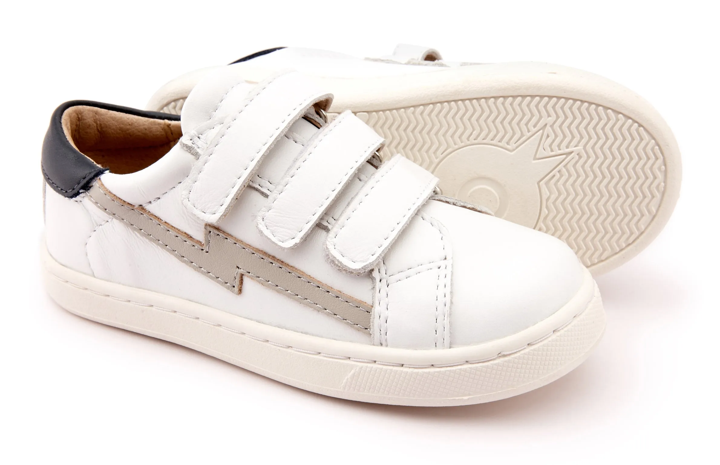 Old Soles Boy's and Girl's 6139 Bolty Markert Sneakers - Snow/Navy/Gris