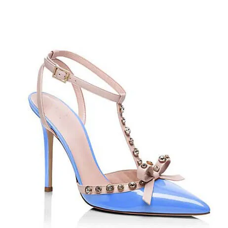Point Toe Ankle Leather Sexy Stiletto Heel Pumps