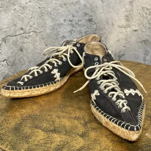 ras lace-up shoes pointed toe flats black