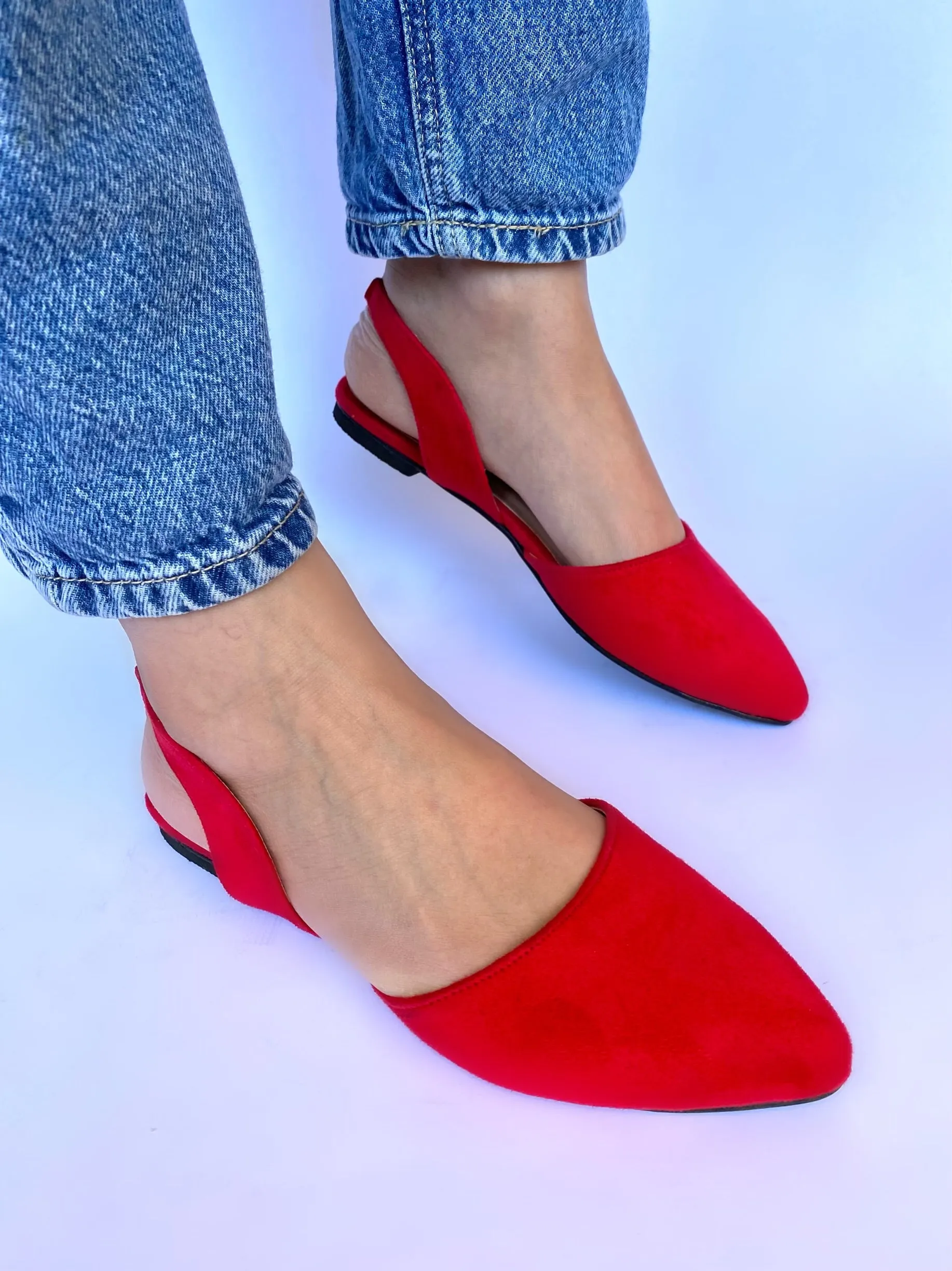 Red Slingback Flats