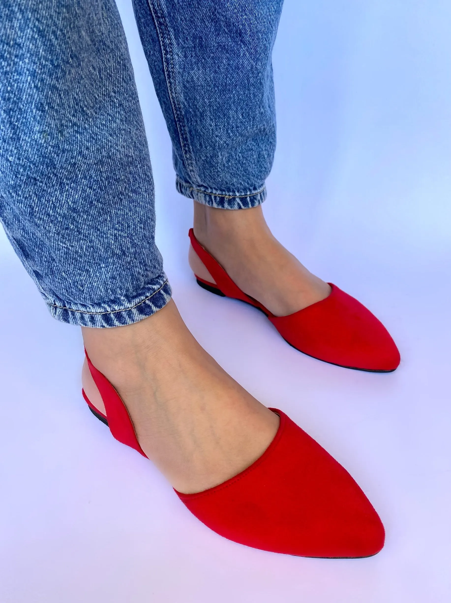 Red Slingback Flats