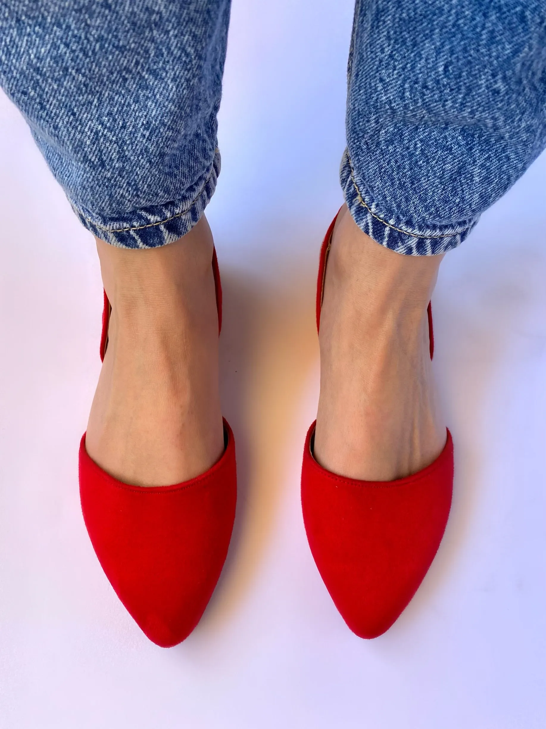Red Slingback Flats