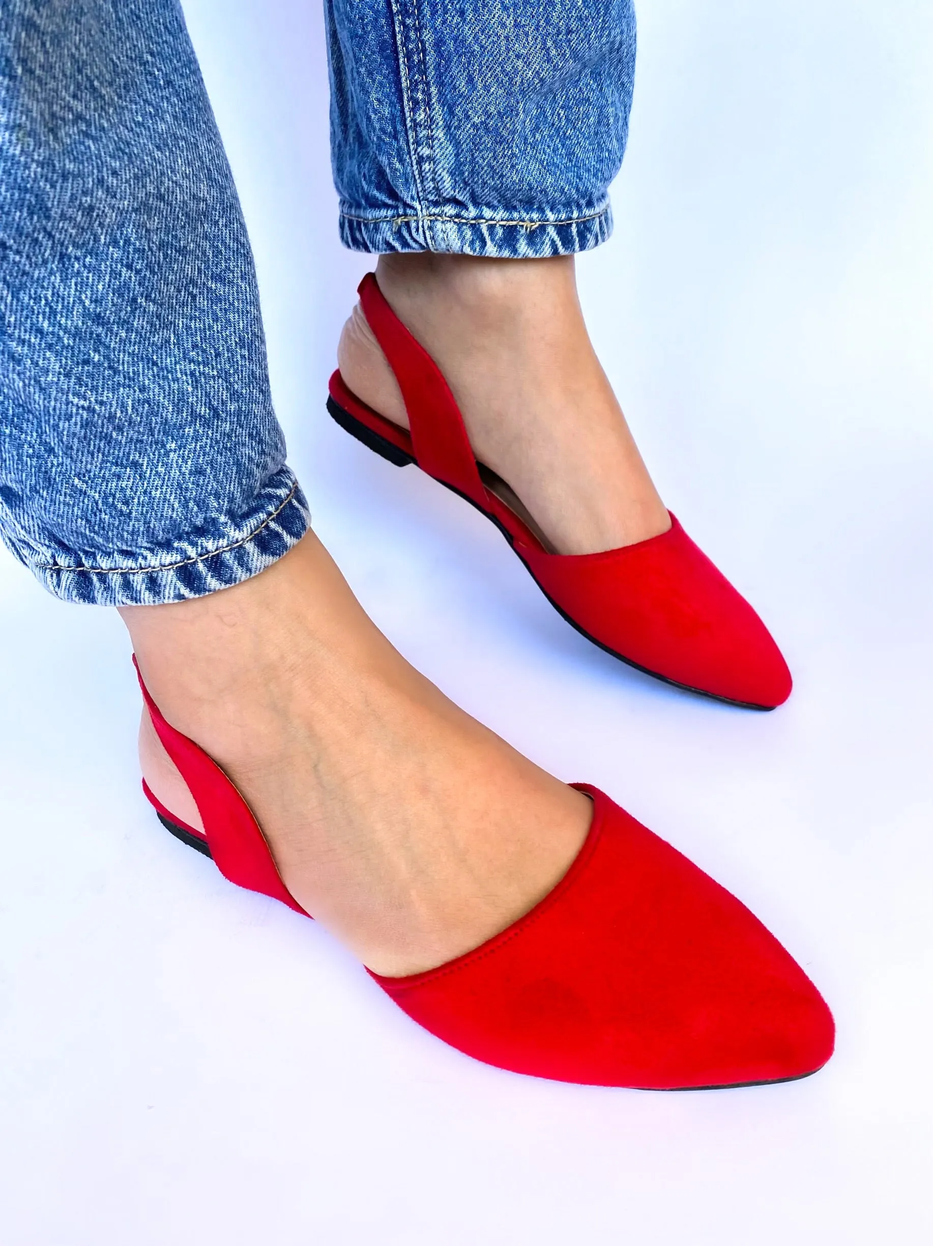 Red Slingback Flats