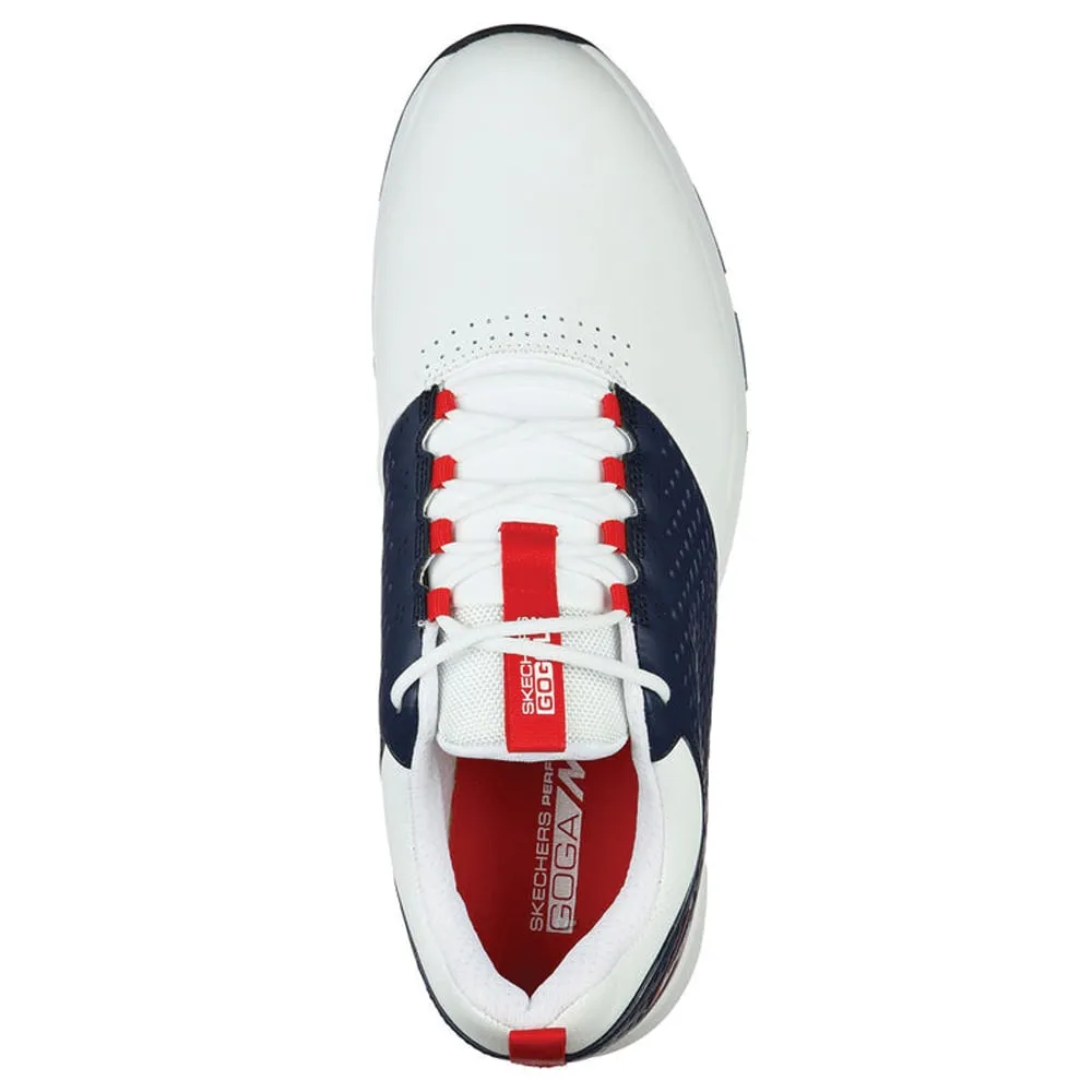 Skechers Go Golf Elite V4 Spikeless Shoes - White/Navy/Red