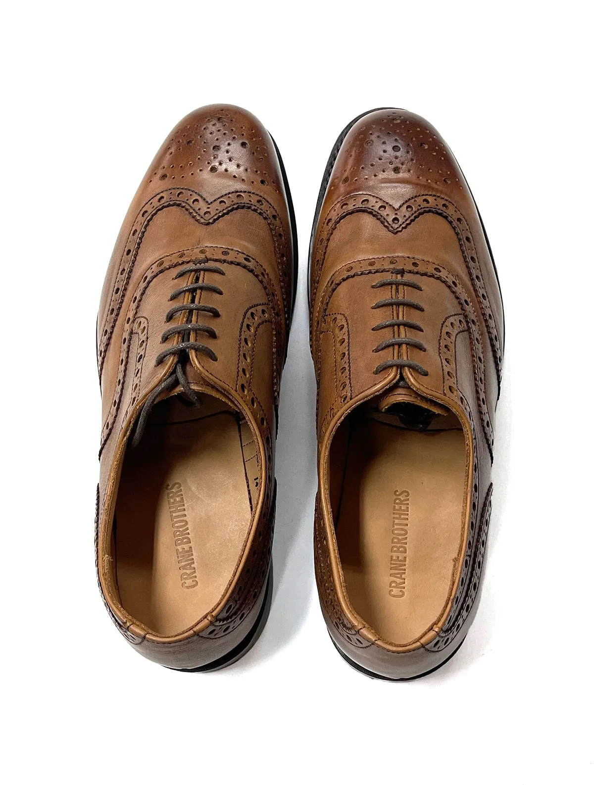 Tan Made in England Belgrave Brogue Shoe - LUCKY LAST