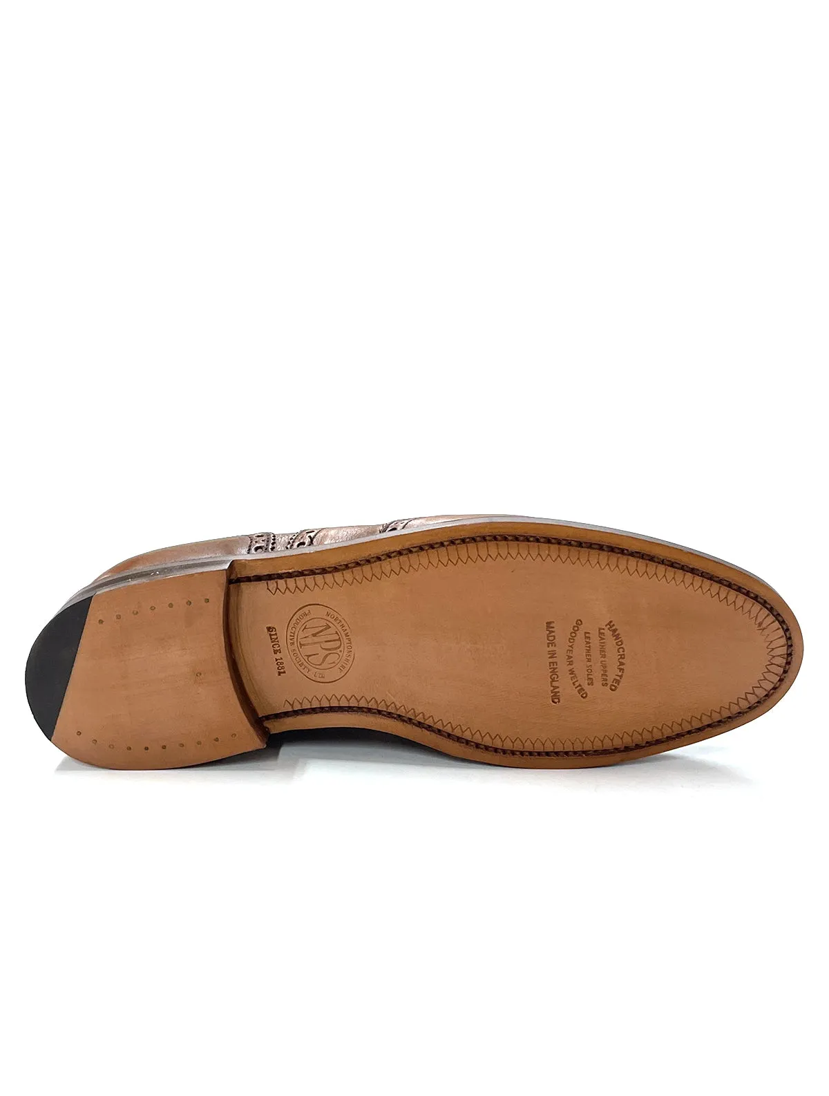 Tan Made in England Belgrave Brogue Shoe - LUCKY LAST