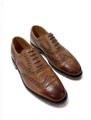 Tan Made in England Belgrave Brogue Shoe - LUCKY LAST
