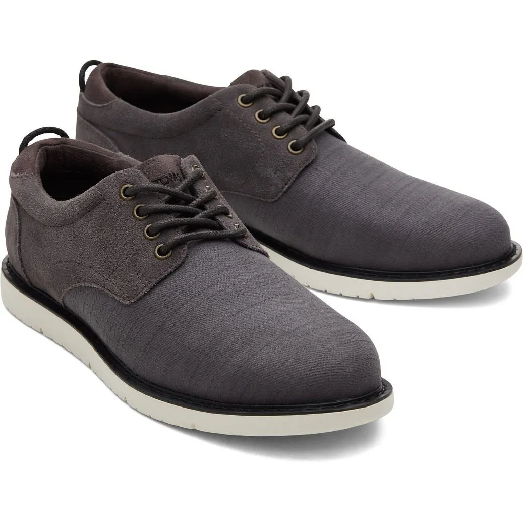 TOMS Navi Oxford Grey 50% Cotton 47% Cow Leather 3%  Male Lace Mens Shoes