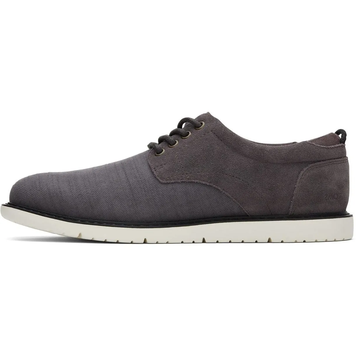 TOMS Navi Oxford Grey 50% Cotton 47% Cow Leather 3%  Male Lace Mens Shoes