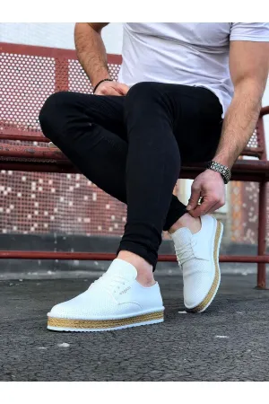 WG013 White Men's Casual Shoes