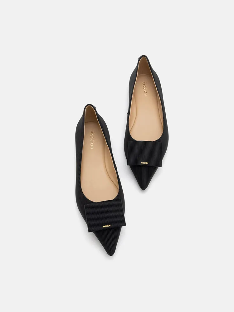 Wynn Textured Leather Pointed Toe Flats