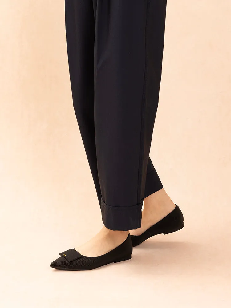 Wynn Textured Leather Pointed Toe Flats